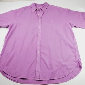 Brooks Brothers Men shirt Sz Large Button Down Short Sleeves Embroidered logo
